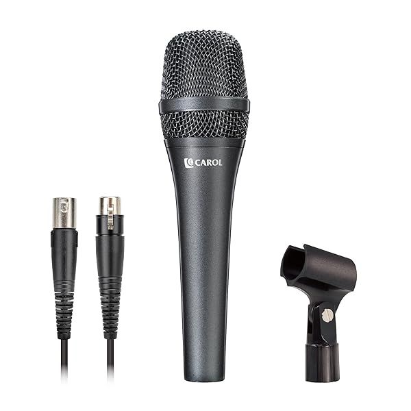 CAROL AC-910 XLR Wired Vocal Microphone Dynamic Cardioid Mic with Noise Cancelling Tech for Singing Karaoke Stage and Studio