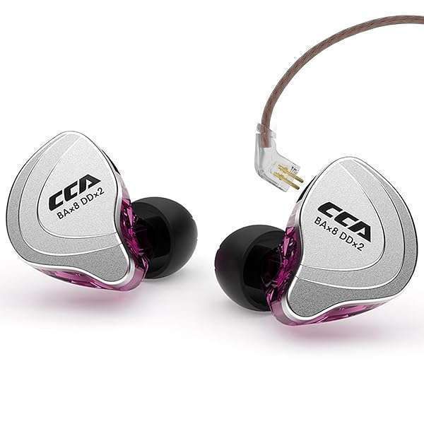 CCA C10 In-Ear Monitor Headphones: 10 Hybrid Drivers, HiFi Sound, Detachable Cable for Musicians & Audiophiles