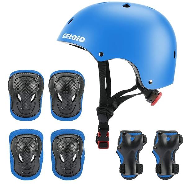 CELOID Kids Helmet Pad Set: Adjustable Protective Gear for Skateboarding, Biking & Roller Skating (Ages 8-14)