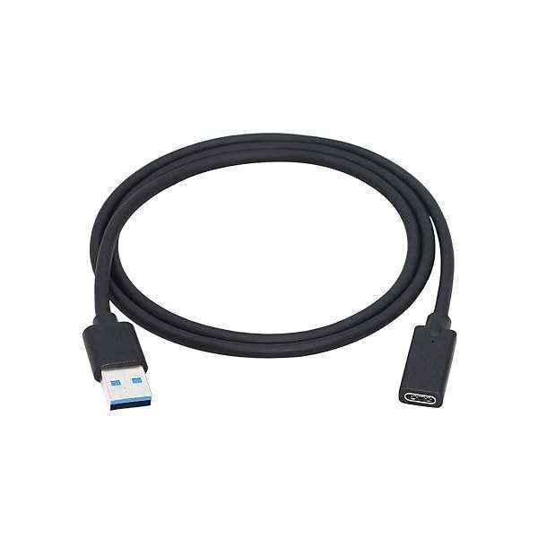 CERRXIAN USB 3.0 Type A to Type C Female Adapter - 3ft Connector Converter (Black)