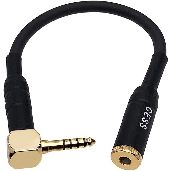 CESS-247 4.4mm Right Angle Extension Cable - 6-Inch Female to Male for Headphones