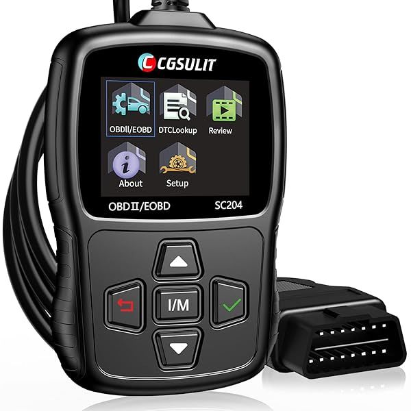 CGSULIT SC204 OBD2 Scanner: Check Engine Code Reader, Live Data & Reset Tool for All OBDII Vehicles (1996+) - Fast Diagnostics!