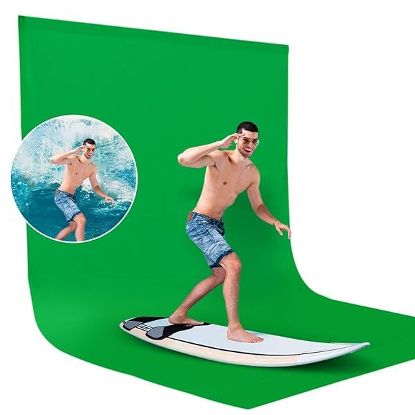 CPLIRIS 10x20ft Green Screen Backdrop for Photography with 3 Spring Clamps for Live Streaming and Video Conferencing