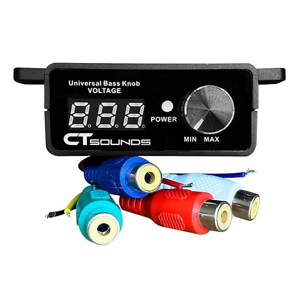 CT Sounds Universal Bass Knob with Digital Voltmeter Blue LED Display Remote Gain Control Durable Pushable ON Off for Amp
