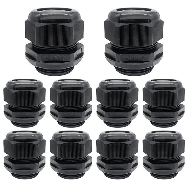 Cable Glands-PENGLIN 1-1 2" NPT Nylon Cable Connector, Strain Relief Cord Connector, IP68 Waterproof Adjustable Locknut(1-1 2 Inch (10-Pack))