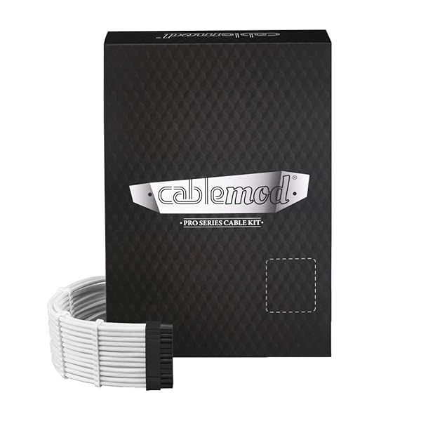 CableMod C-Series Pro ModFlex Sleeved Cable Kit for Corsair Type 4 RM Black Label RMi RMX White