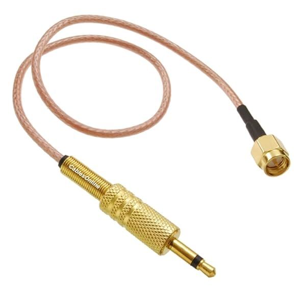 CablesOnline 1 Foot SMA Male to 3.5mm TS Male 50 Ohm RG316 Coaxial Low Loss Jumper RF Cable RF-M3101