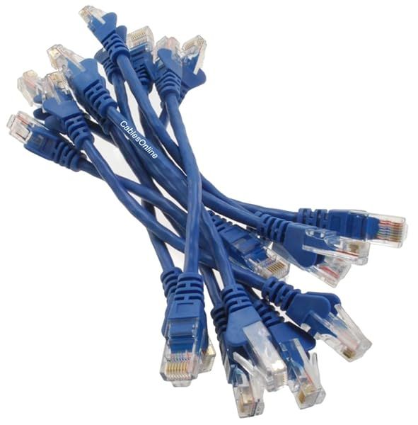 "Buy CablesOnline 10-Pack 6" CAT5e UTP Ethernet RJ45 Blue Patch Cables - Fast Shipping & Quality Guaranteed!"