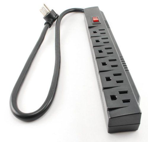 Buy CablesOnline 6 Outlet Surge Strip - 90 Joules, 24in Cable, Horizontal Design for Ultimate Protection