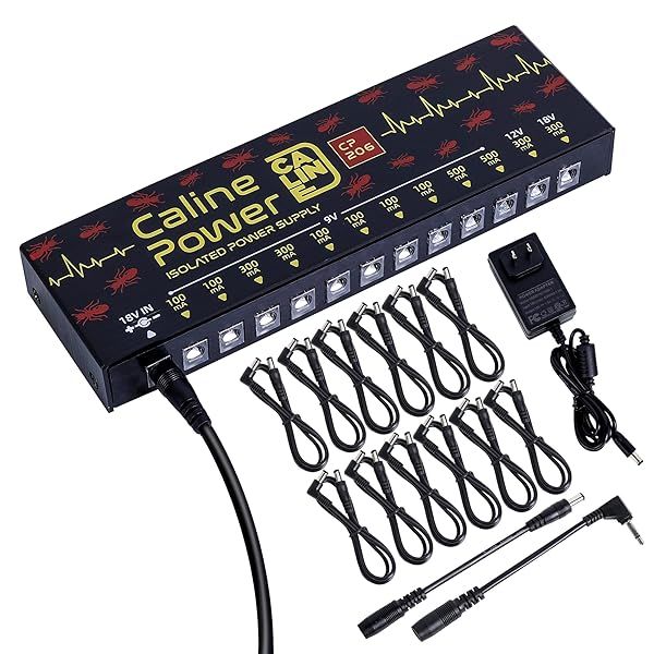 Caline CP-206 True Isolated Guitar Pedal Power Supply: 12 Outputs, Noiseless Performance