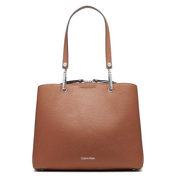Calvin Klein Garnet Triple Compartment Tote in Caramel - Stylish & Spacious One Size Handbag