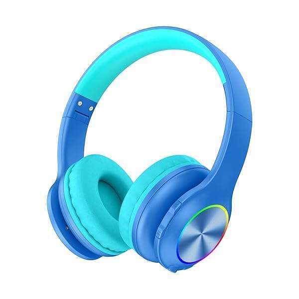 Buy Candy Bila Bluetooth Kids Headphones - Colorful LED, 94dB Volume Limit, Wireless & Wired for Ages 3-21 - Perfect for School & Devices