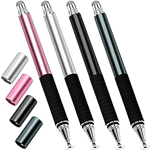 4-Pack Capacitive Stylus Pen: 2-in-1 Precision Fine Point for iPhone, iPad, Android & All Touch Screens