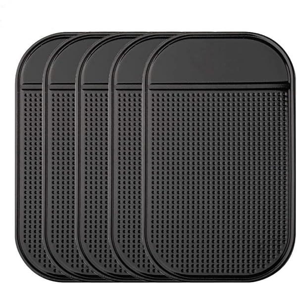 Bysameyee 5-Pack Non Slip Car Dashboard Mat Extra Thick Anti-Slide Pad for Radar Detector Cell Phone Keys GPS and More
