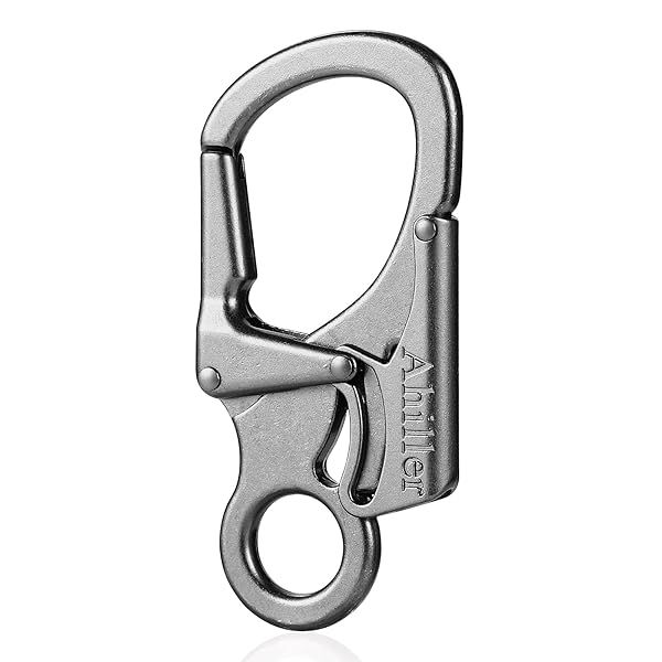 Durable Alloy Carabiner Clip with Double Locking Design - Perfect for Outdoor Camping & Keychain Use (2.95'', Black)