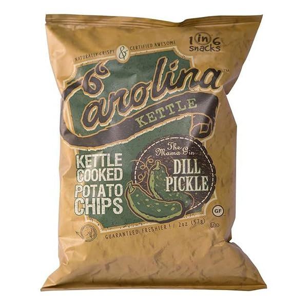 Carolina Kettle Chips Dill Pickle 2OZ - Crunchy Snack for Pickle Lovers!