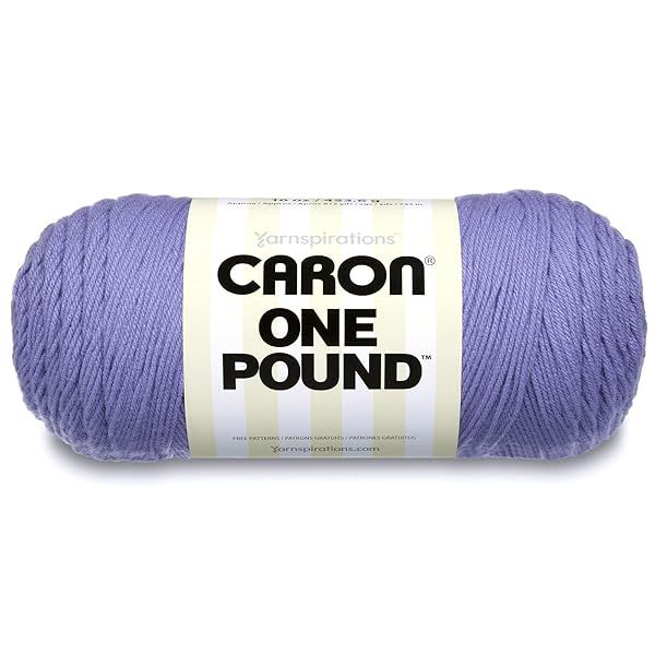 Caron One Pound Solids Yarn 16oz - Lavender Blue, 100% Acrylic for Crochet & Knitting - Perfect Crafting Material!