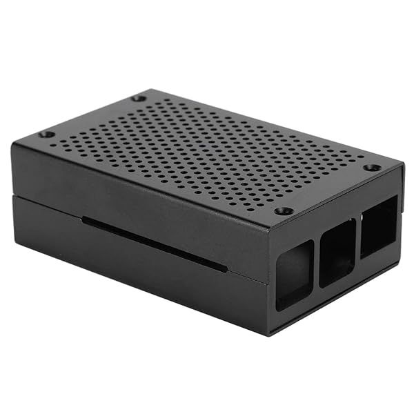 Aluminum Alloy Case for Raspberry Pi 3 B+/3B - Mesh Shell with Heatsink (Black)