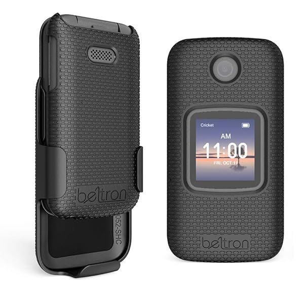 Alcatel Smartflip Go Flip 3 Case with Belt Clip Protective Snap On Cover Rotating Holster Combo for AT&T Cricket Wireless Metro PCS T-Mobile