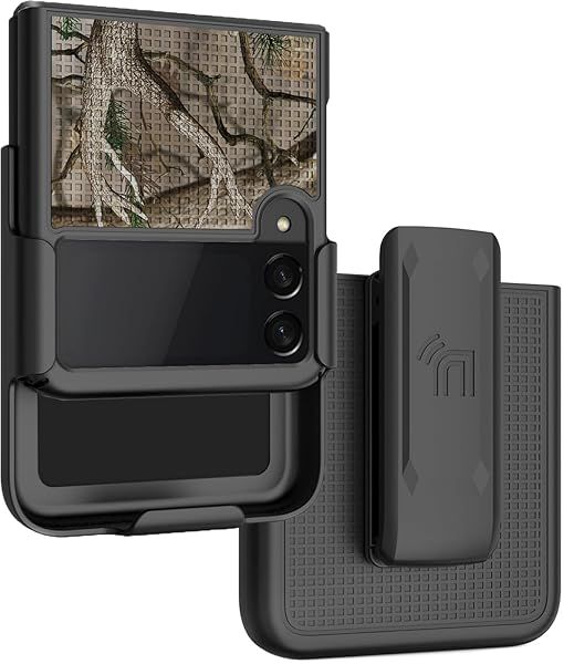 Galaxy Z Flip 3 5G Case with Clip & Holster - Slim Hard Shell Cover in Outdoor Camouflage for Samsung Z Flip3 (2021)