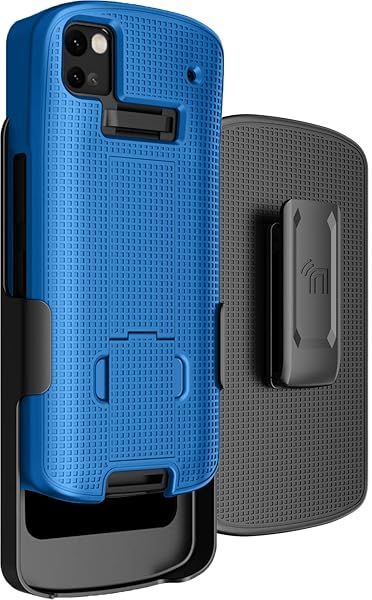 Case with Clip for Zebra TC53 TC58 Mobile Computer Scanner, Nakedcellphone Slim Hard Shell Cover with Kickstand and [Rotating Ratchet] Belt Hip