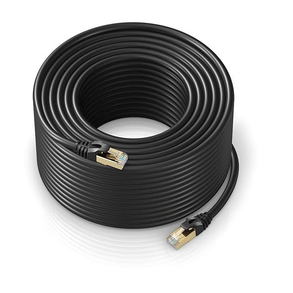 Cat 7 Ethernet Cable 250ft - High-Speed LAN Cable for Gaming & Streaming - RJ45 Connectors, Black
