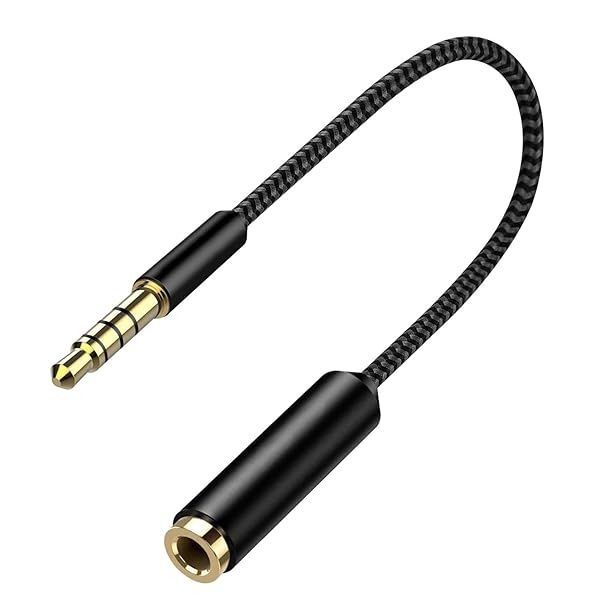 Cellet Gold Plated 3.5mm TRRS Audio Adapter for Mobile Readers & Headphones - 6 Inch Black