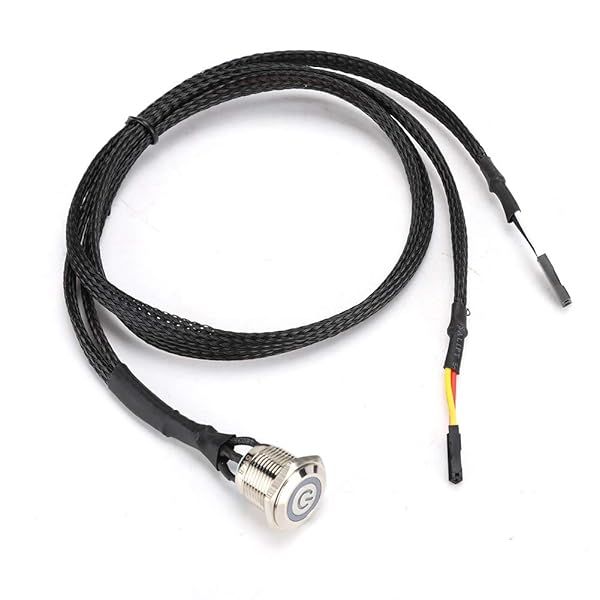 "Chassis Switch Host Metal with 23.6" Extension Cable - DIY Desktop Power On/Off Push Switch (Red) for PC"
