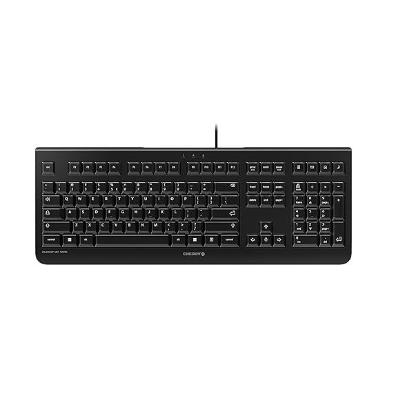 Cherry WhisperKey JK-0800EU-2 Economy Keyboard - 104 Keys, Black | Silent Typing & Ergonomic Design