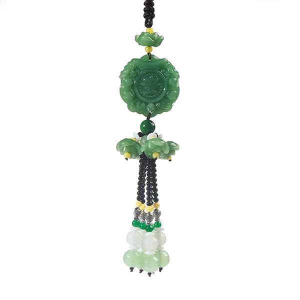 Chinese Green Crystal Hanging Pendant: Traditional Amulet for Luck & Safety in Home Decor
