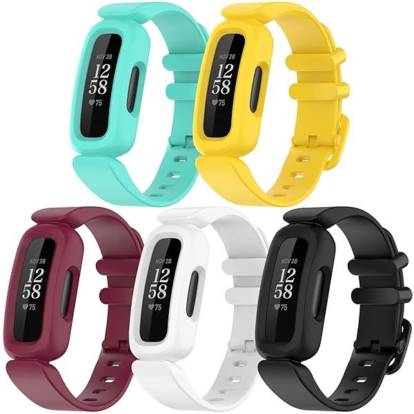 Chofit Bands for Fitbit Ace 3 Kids Soft Silicone Waterproof Wristbands Replacement 5 Pack for Boys and Girls