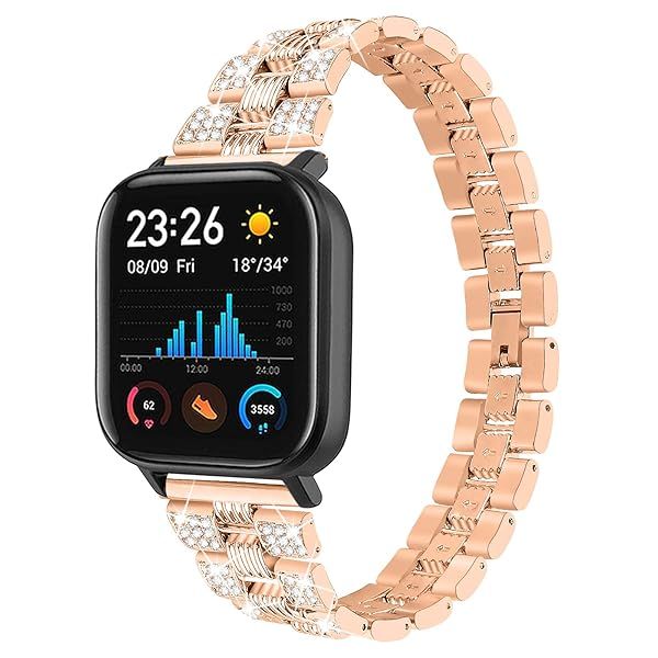 Chofit Bling Bands for Amazfit GTS GTS2 GTS 2 mini Women's Rhinestone Metal Bracelet Replacement Wristband