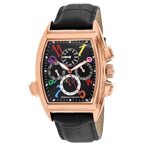 Shop Christian Van Sant Men's Grandeur Black Watch - Stylish & Timeless Design