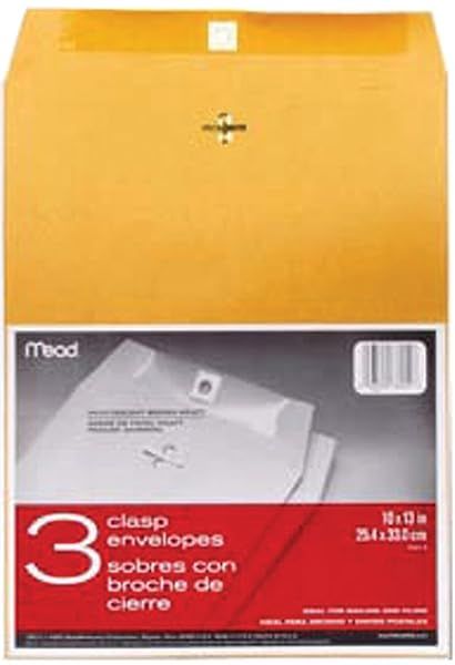 Buy Clasp Envelopes 10x13, 24lb Kraft - 3 Pack Set of 6 for Secure Mailing