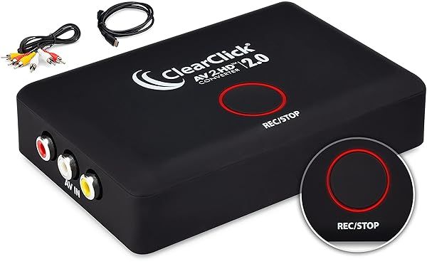 ClearClick AV to HD Converter 2.0: Record & Convert RCA to HDMI for VCR, DVD, Camcorder & Gaming
