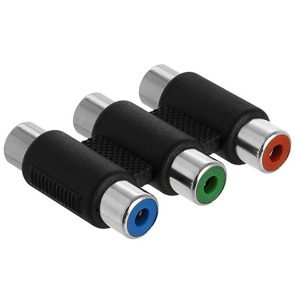 Cmple 3-RCA Coupler Jointer Adapter - RGB Female to Female AV Audio Video Extension