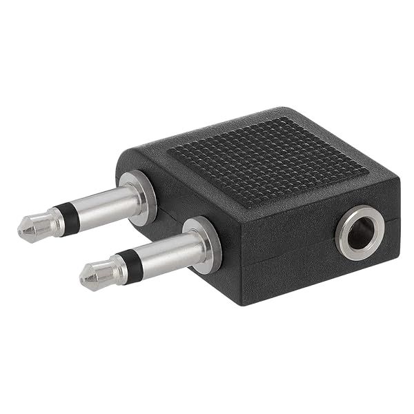 Cmple Dual 3.5mm Audio Airplane Adapter - Airline Headphone Stereo Adapter for In-Flight Use