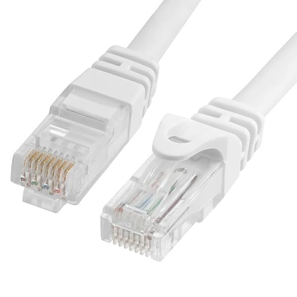 Cmple Cat 6 Ethernet Cable 5ft - 10Gbps LAN Cable for Gaming, Computers, Modems & More - High-Speed 550MHz, White