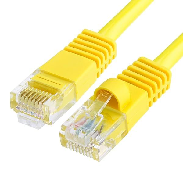 Cmple 10ft Cat5e Ethernet Cable - 350MHz UTP, 1Gbps LAN, RJ45 for PC, Laptop, Modem, Router, Gaming Console - Yellow