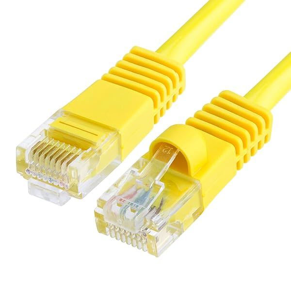 Cmple 5ft Cat5e Ethernet Cable - 350MHz UTP, 1Gbps LAN, RJ45 for PC, Laptop, Modem, Router, HDTV, Gaming Console - Yellow