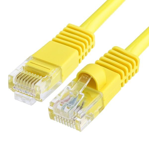 Cmple 7ft Cat5e Ethernet Cable - 350MHz UTP, 1Gbps LAN, RJ45 for PC, Laptop, Modem, Router, Gaming Console - Yellow