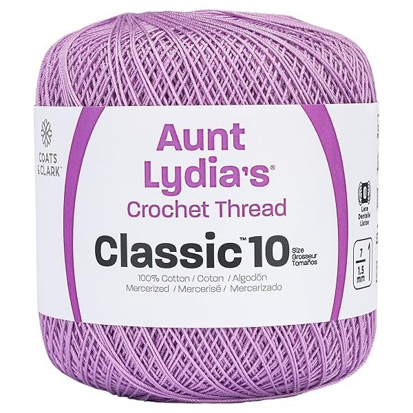 Coats Crochet Aunt Lydia's Cotton Classic Size 10 in Wood Violet - Perfect for Your Next Project!