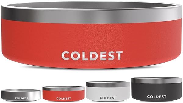 Coldest Dog Bowl: Heavy-Duty Insulated, Non-Slip & Spill-Proof - Perfect for Dogs & Cats (42 oz, Crimson Red)