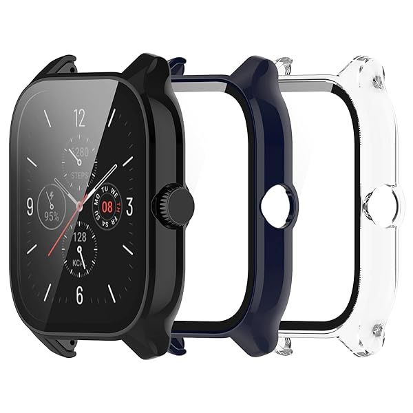 Compatible for Amazfit GTS 4 Watch Case. Scratch-Resistant Protective Case Cover PC Case with HD Tempered Glass Screen Protector for Amazfit GTS 4