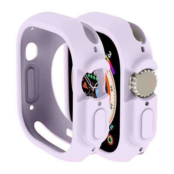 Compatible for Apple Watch Ultra 3 2 1 49mm Case All-Round Shockproof TPU Silicone Protective Cover Bumper Shock-Absorbing Scratch-Resistant Case for