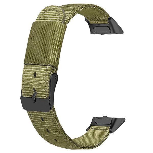 Soft Woven Nylon Replacement Bands for Samsung Galaxy Fit SM-R370 - Stylish Army Green Strap for Men & Women