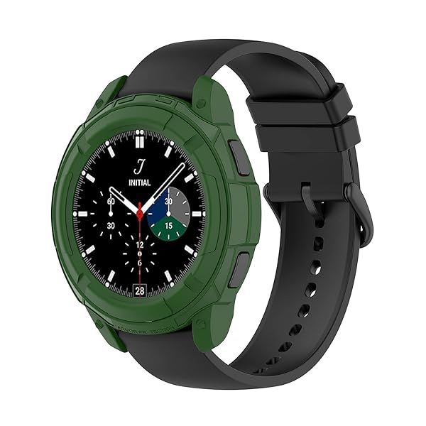Samsung Galaxy Watch 4 Classic 46mm Protective Case with Bezel Ring Cover Frame Green