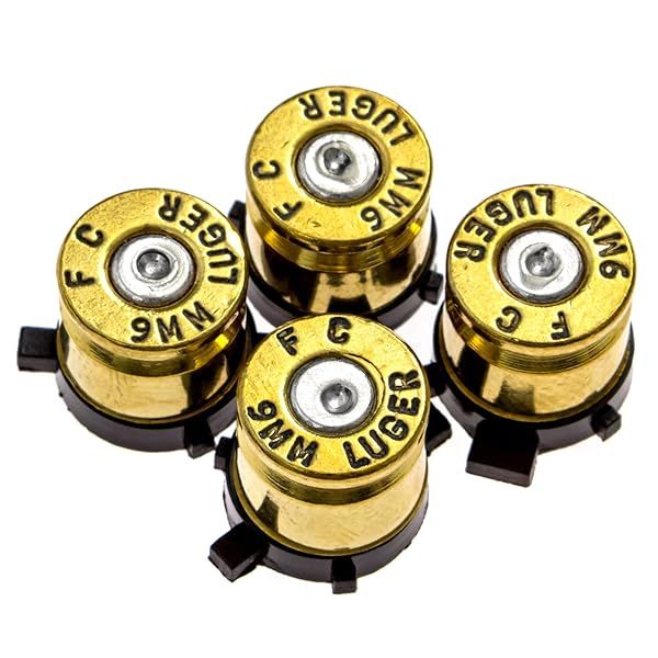 Custom Bullet Buttons for PS4/PS5 Controllers - Real 9MM Casings & Tools Included
