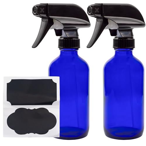 Buy Cornucopia 8-Ounce Cobalt Blue Glass Spray Bottles - 2 Pack with 3 Settings for Essential Oils & DIY Cleaning