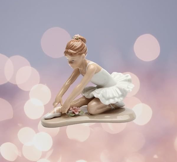 Cosmos Gifts 20865 Ballerina White Ceramic Figurine - 3-7/8 Inch Collectible Decor